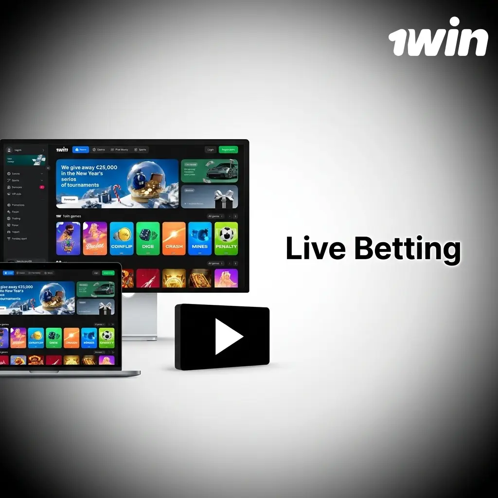 1win live betting interface showing in-play odds updates, match statistics, and cash-out options across multiple sports events