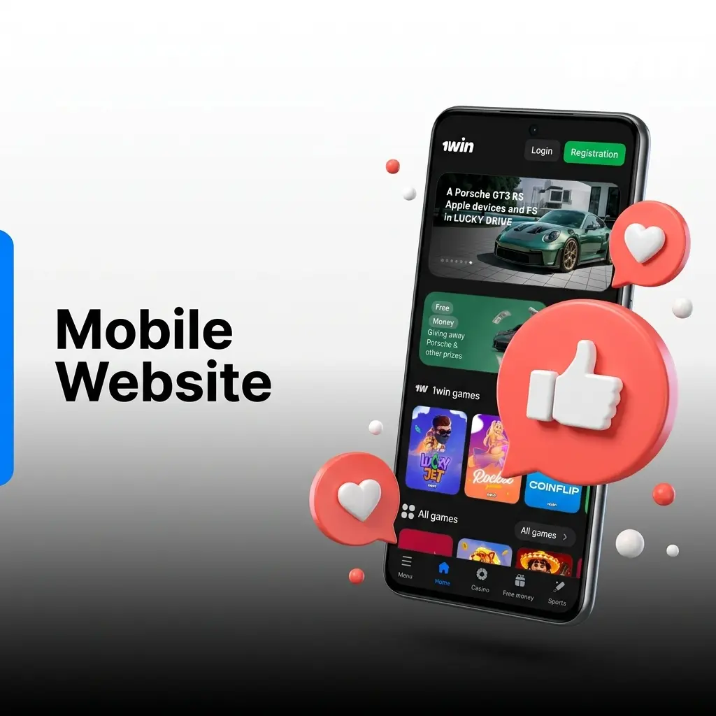 1win mobile website on a smartphone browser showing touch-optimised layout with betting and casino features for Canadian players