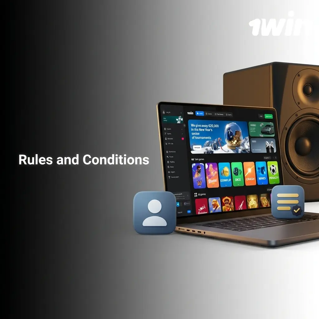 1win Canada platform rules showing age requirements, account policies, bonus wagering terms, and withdrawal conditions for players.